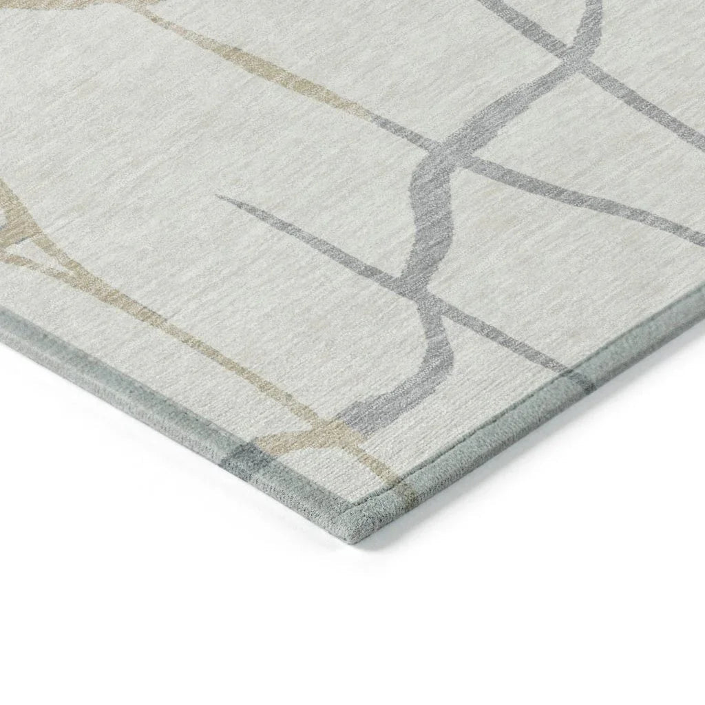 LOOMLAN Rugs Nazira Ivory Washable Indoor-Outdoor Rug
