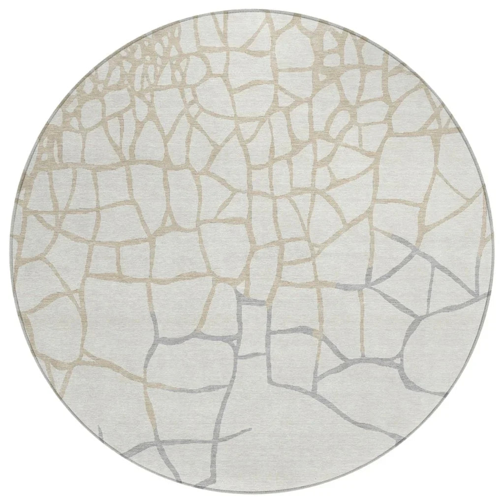LOOMLAN Rugs Nazira Ivory Washable Indoor-Outdoor Rug