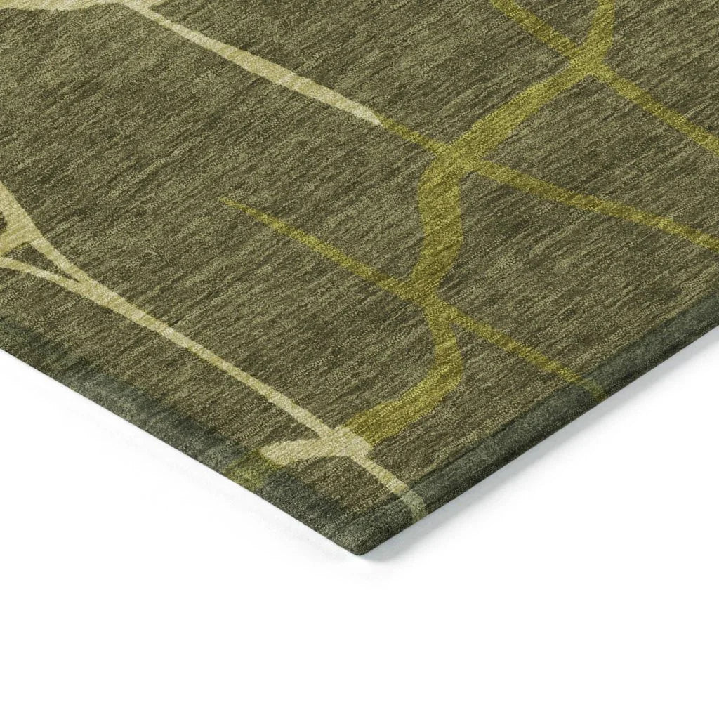 LOOMLAN Rugs Nazira Olive Washable Indoor-Outdoor Rug