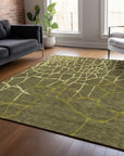 LOOMLAN Rugs Nazira Olive Washable Indoor-Outdoor Rug