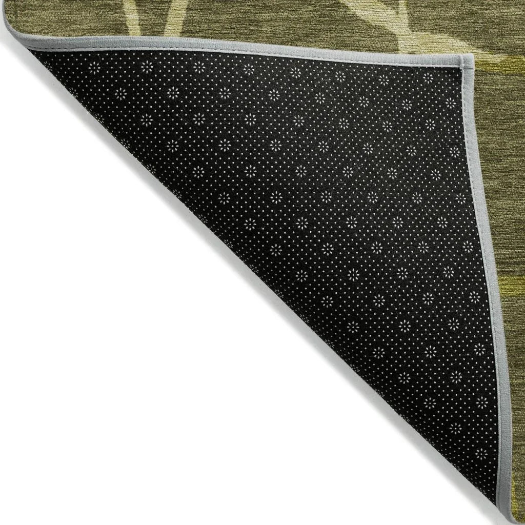 LOOMLAN Rugs Nazira Olive Washable Indoor-Outdoor Rug