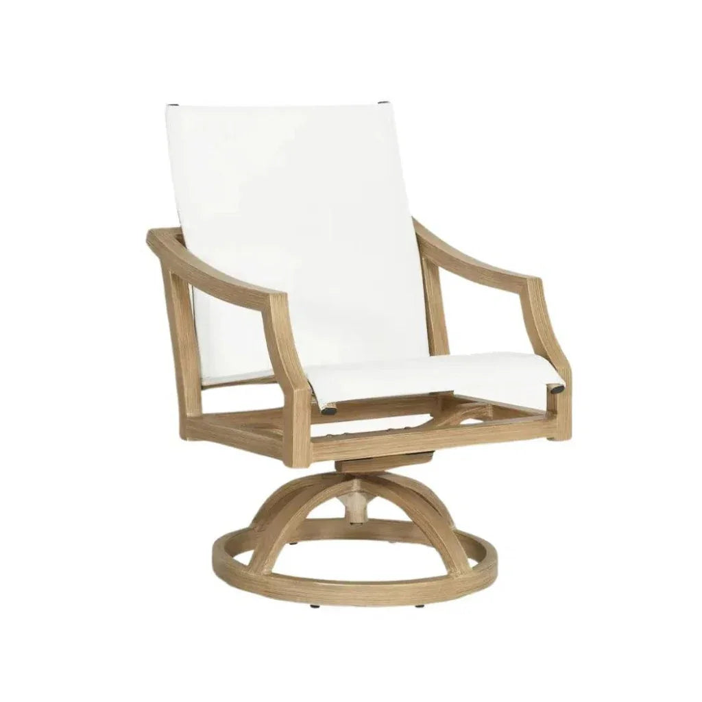 Castelle Nicoya Sling Swivel Rocking Dining Chair By Castelle
