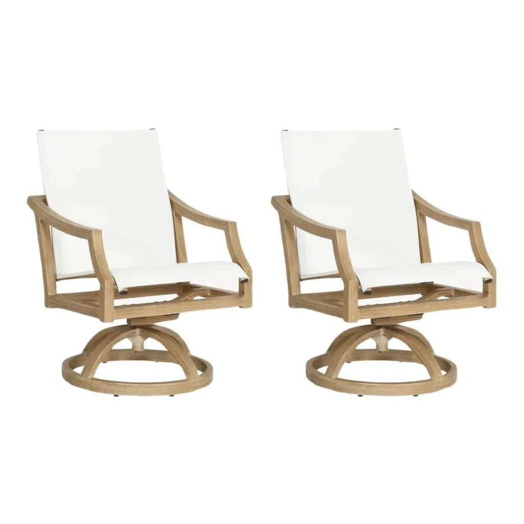 Castelle Nicoya Sling Swivel Rocking Dining Chair By Castelle