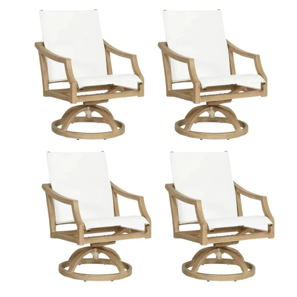 Castelle Nicoya Sling Swivel Rocking Dining Chair By Castelle
