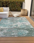 LOOMLAN Rugs Nixane Blue Washable Indoor-Outdoor Rug
