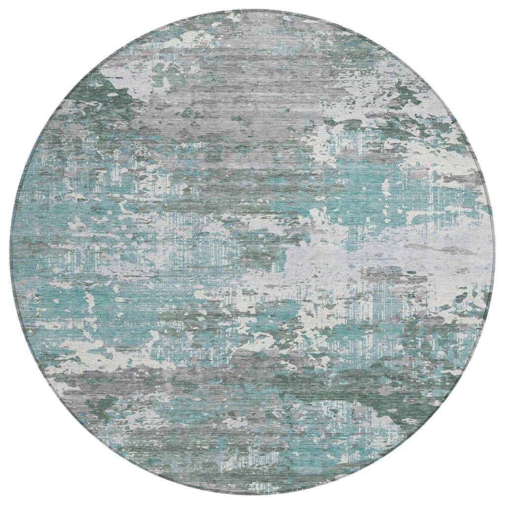 LOOMLAN Rugs Nixane Blue Washable Indoor-Outdoor Rug