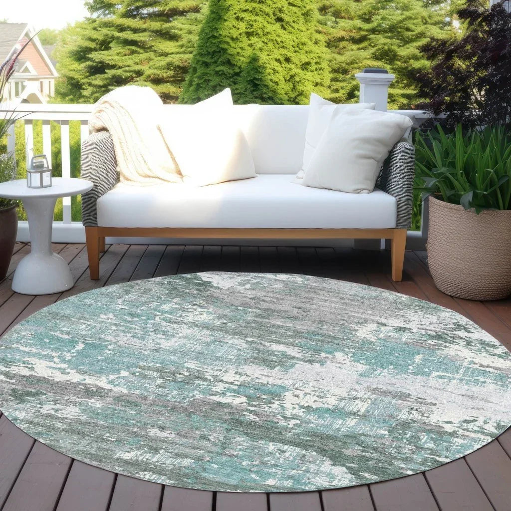 LOOMLAN Rugs Nixane Blue Washable Indoor-Outdoor Rug