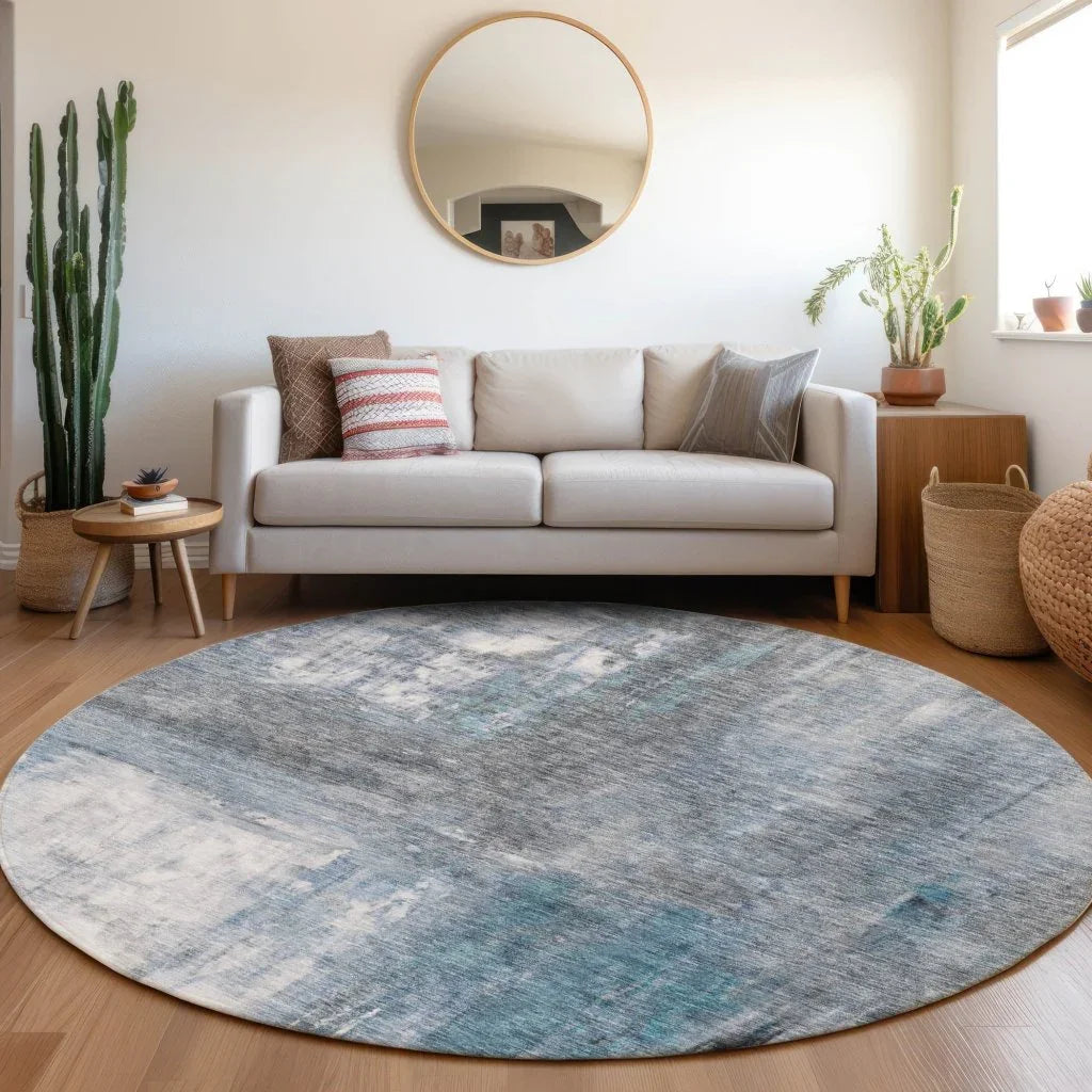 LOOMLAN Rugs Nocturne Blue Washable Indoor-Outdoor Rug