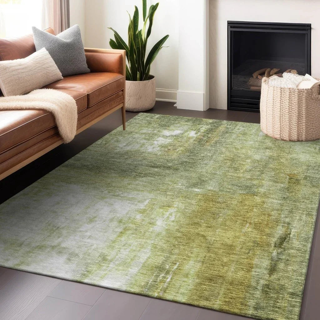 LOOMLAN Rugs Nocturne Green Washable Indoor-Outdoor Rug