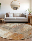 LOOMLAN Rugs Nocturne Orange Washable Indoor-Outdoor Rug