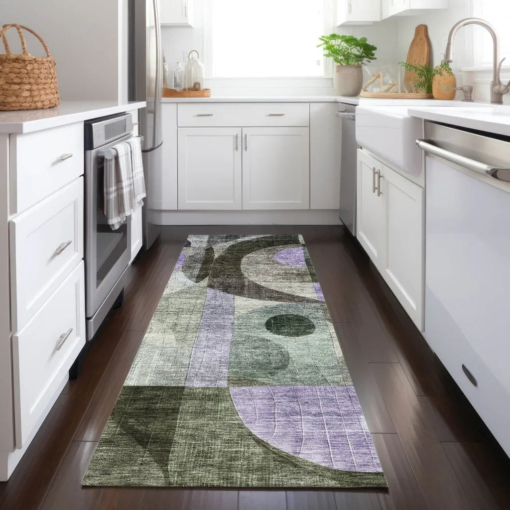LOOMLAN Rugs Noel Olive Washable Indoor-Outdoor Rug