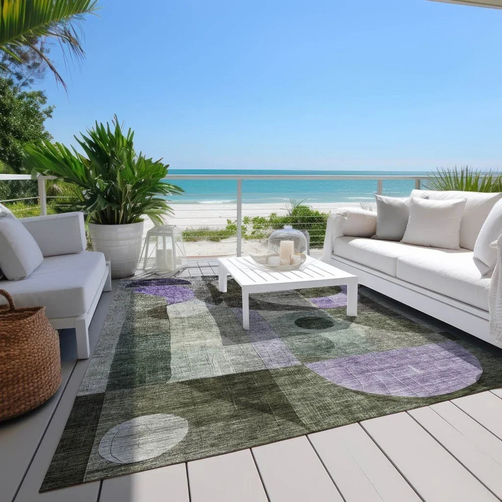 LOOMLAN Rugs Noel Olive Washable Indoor-Outdoor Rug