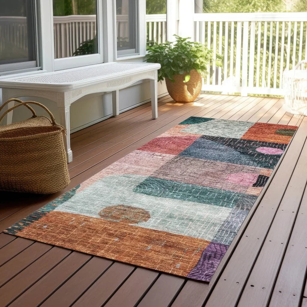 LOOMLAN Rugs Noel Orange Washable Indoor-Outdoor Rug