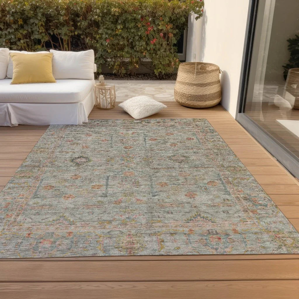 LOOMLAN Rugs Nora Brown Washable Indoor-Outdoor Rug