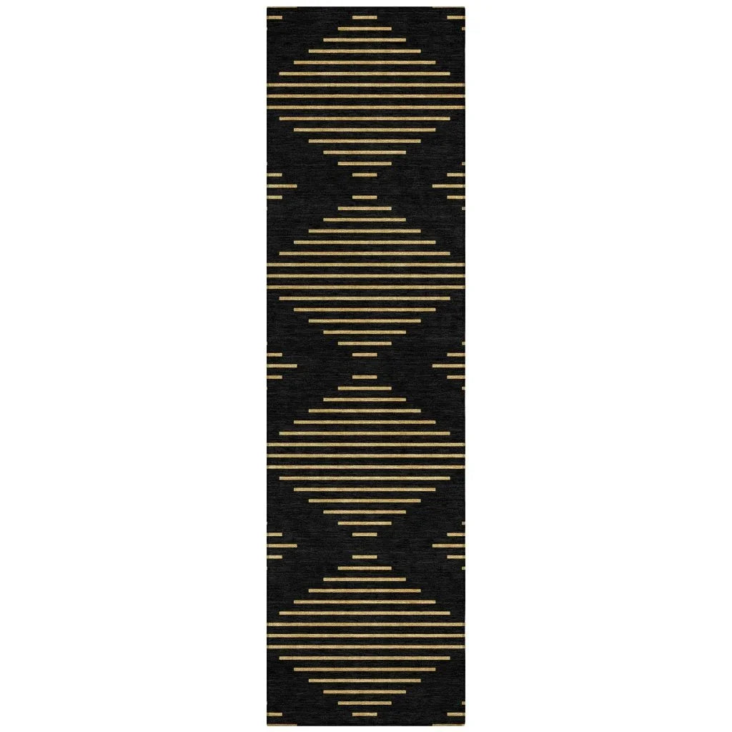 LOOMLAN Rugs Norelia Black Washable Indoor-Outdoor Rug
