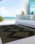 LOOMLAN Rugs Norelia Black Washable Indoor-Outdoor Rug