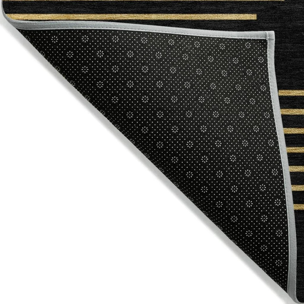 LOOMLAN Rugs Norelia Black Washable Indoor-Outdoor Rug