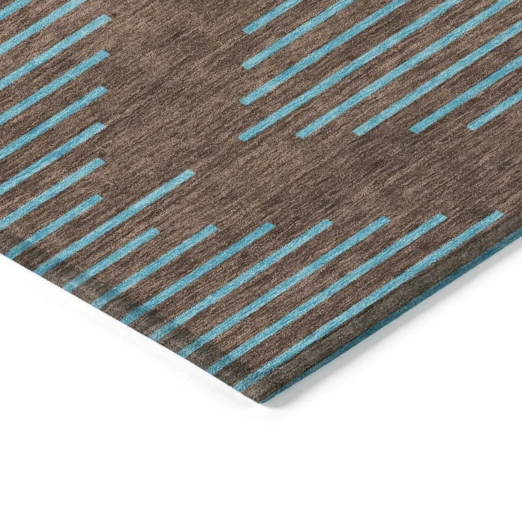 LOOMLAN Rugs Norelia Brown Washable Indoor-Outdoor Rug