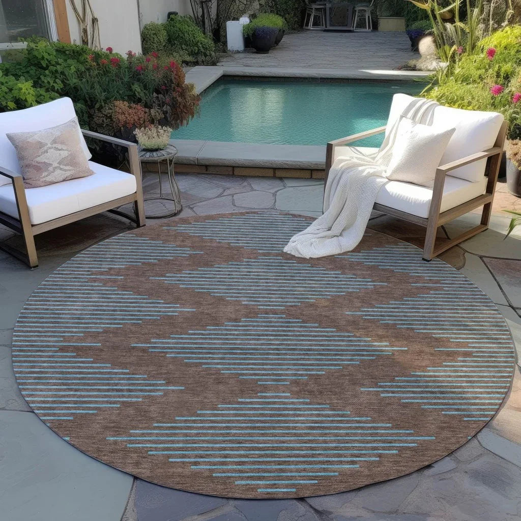 LOOMLAN Rugs Norelia Brown Washable Indoor-Outdoor Rug