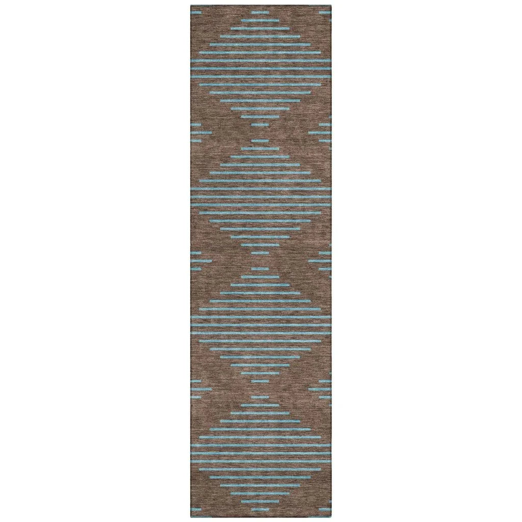 LOOMLAN Rugs Norelia Brown Washable Indoor-Outdoor Rug