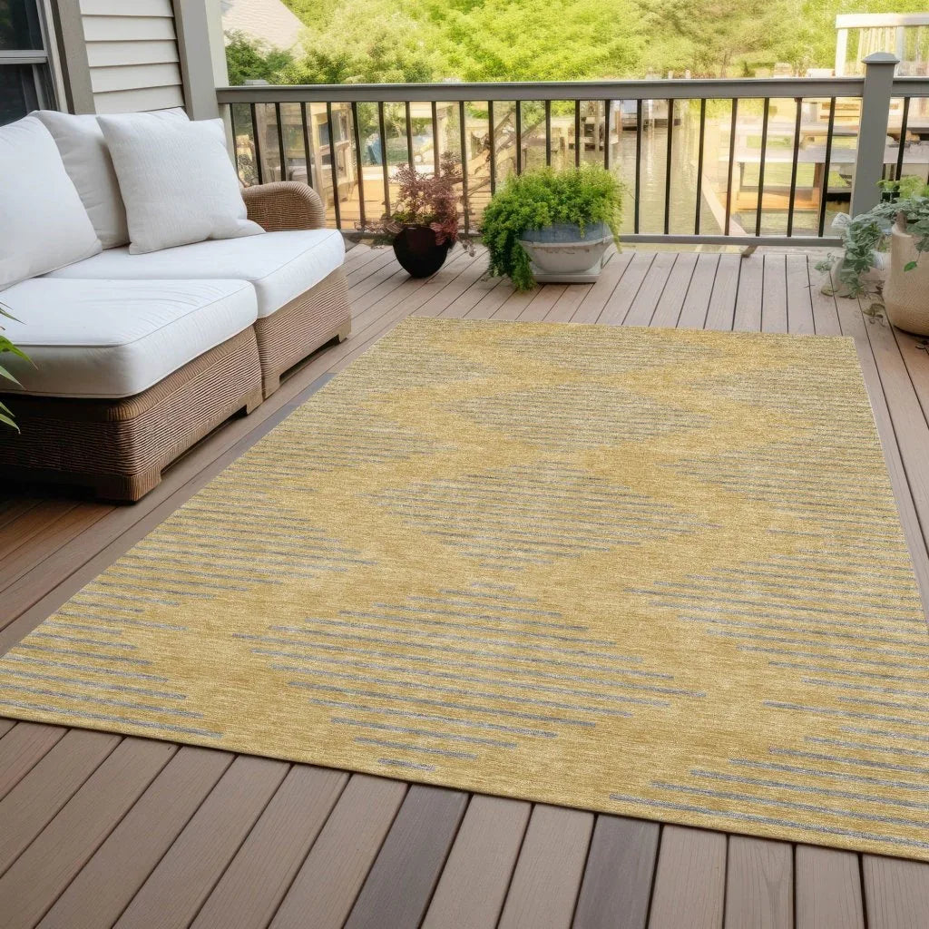 LOOMLAN Rugs Norelia Gold Washable Indoor-Outdoor Rug