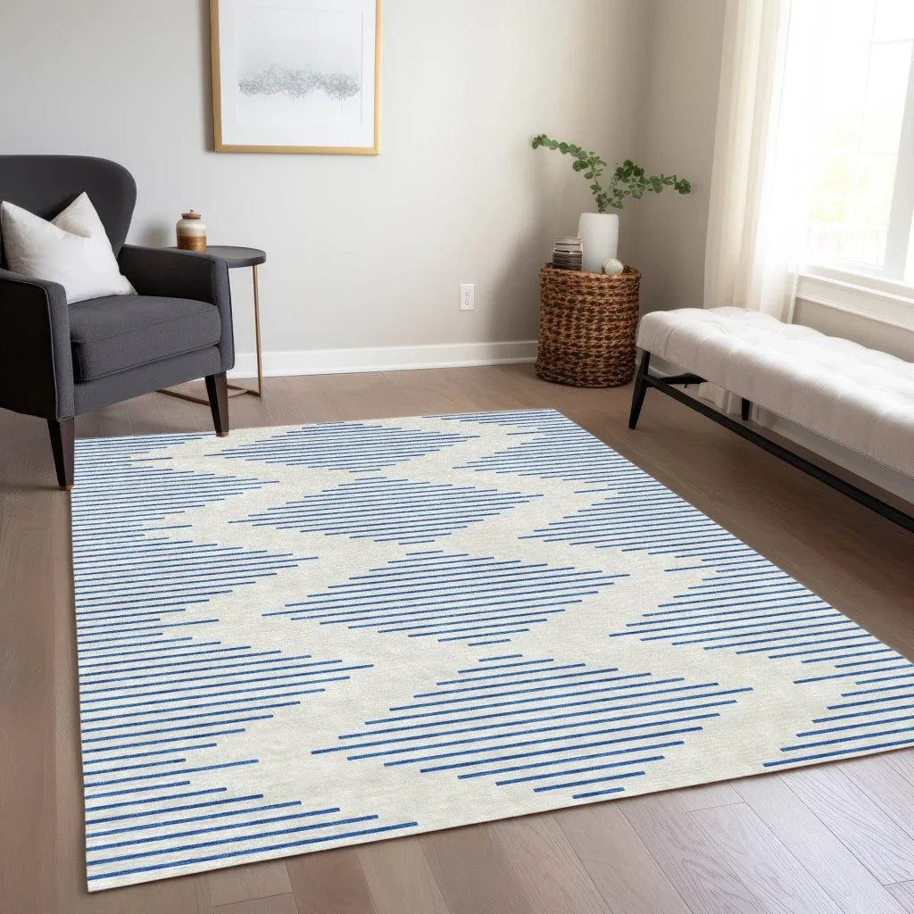 LOOMLAN Rugs Norelia Ivory Washable Indoor-Outdoor Rug