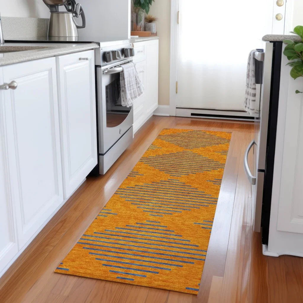 LOOMLAN Rugs Norelia Orange Washable Indoor-Outdoor Rug