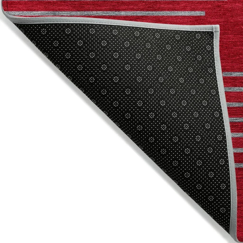 LOOMLAN Rugs Norelia Red Washable Indoor-Outdoor Rug