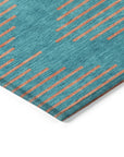 LOOMLAN Rugs Norelia Teal Washable Indoor-Outdoor Rug