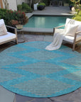 LOOMLAN Rugs Norelia Teal Washable Indoor-Outdoor Rug