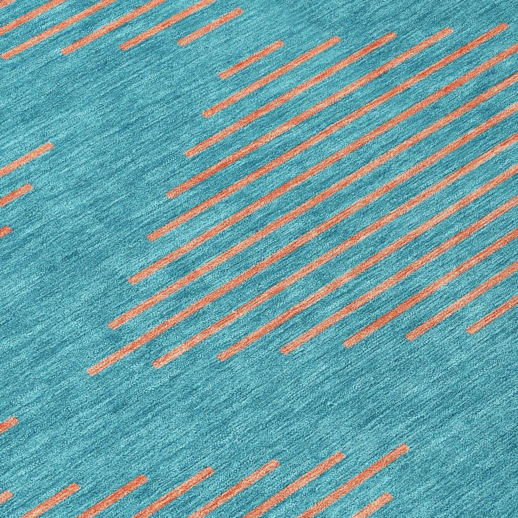 LOOMLAN Rugs Norelia Teal Washable Indoor-Outdoor Rug