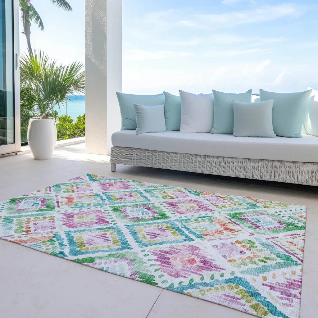 LOOMLAN Rugs Nova Teal Washable Indoor-Outdoor Rug