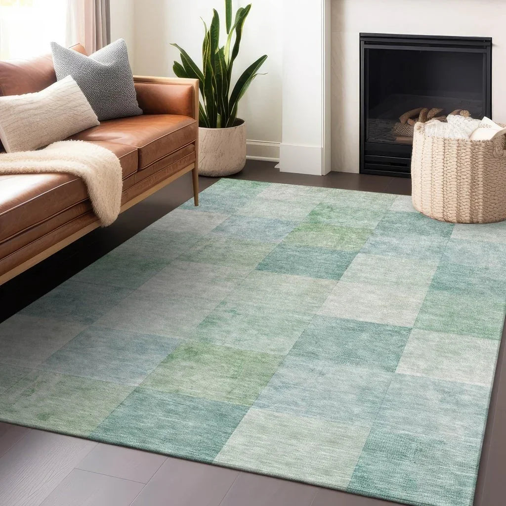 LOOMLAN Rugs Novanta Blue Washable Indoor-Outdoor Rug