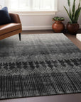LOOMLAN Rugs Novelle Black Washable Indoor-Outdoor Rug