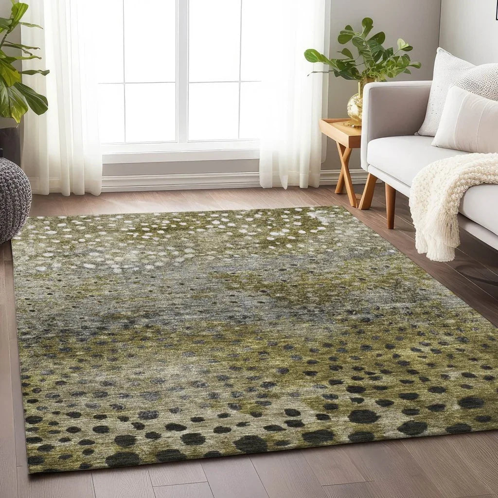 LOOMLAN Rugs Nuvane Brown Washable Indoor-Outdoor Rug