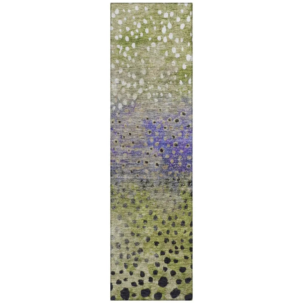 LOOMLAN Rugs Nuvane Green Washable Indoor-Outdoor Rug