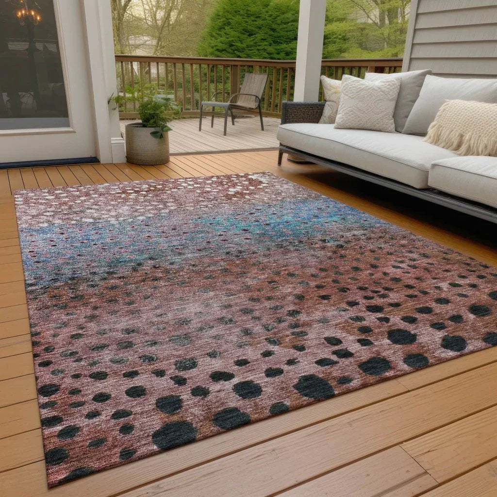 LOOMLAN Rugs Nuvane Orange Washable Indoor-Outdoor Rug