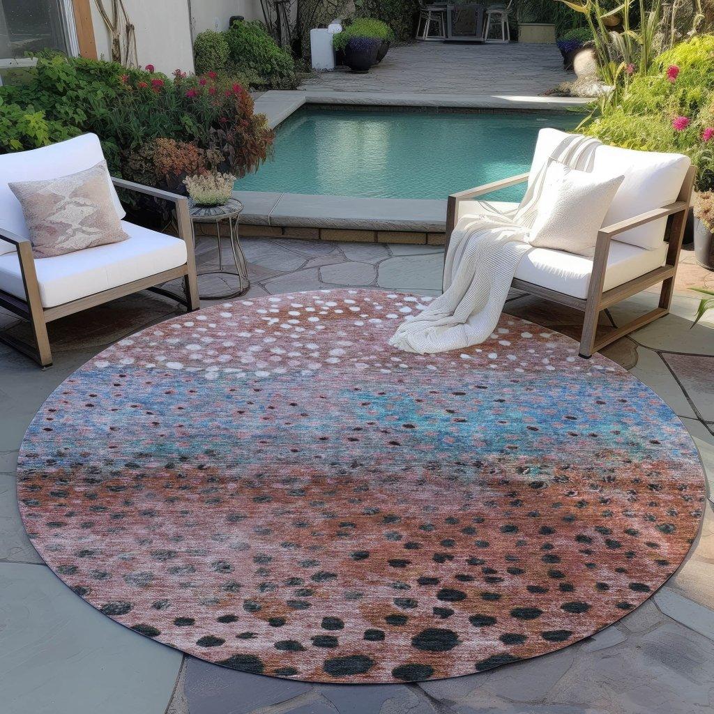 LOOMLAN Rugs Nuvane Orange Washable Indoor-Outdoor Rug