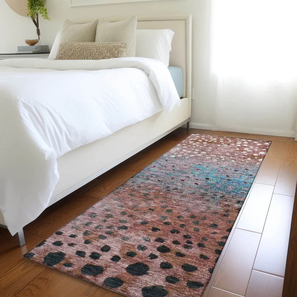 LOOMLAN Rugs Nuvane Orange Washable Indoor-Outdoor Rug