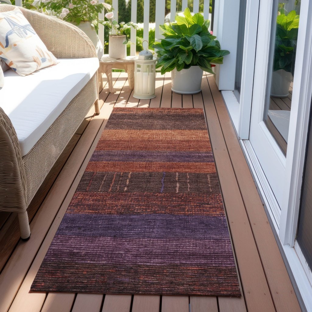 LOOMLAN Rugs Nuvata Orange Washable Indoor-Outdoor Rug
