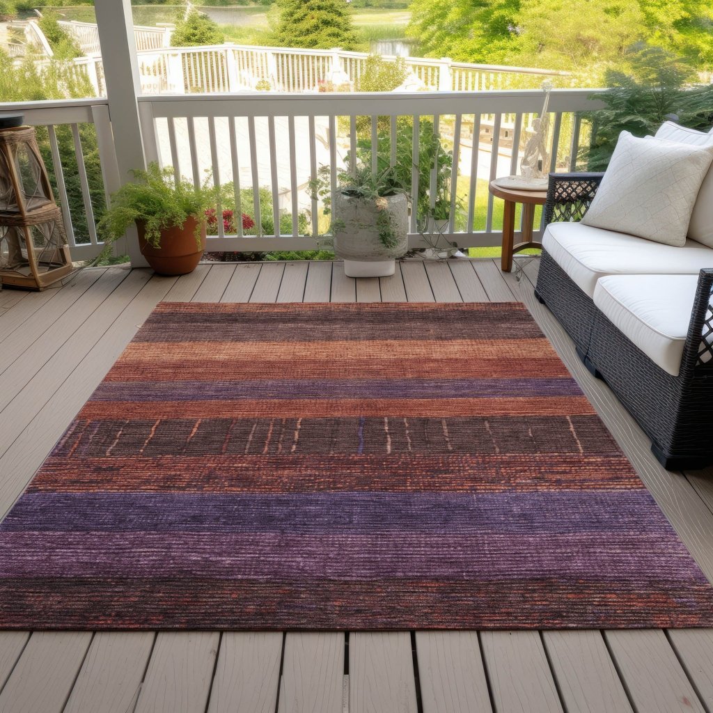 LOOMLAN Rugs Nuvata Orange Washable Indoor-Outdoor Rug