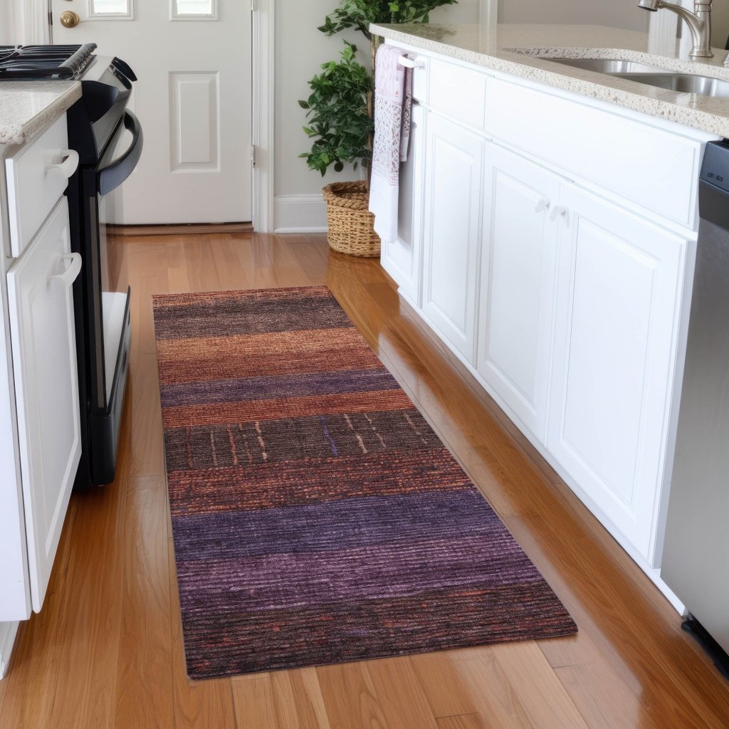 LOOMLAN Rugs Nuvata Orange Washable Indoor-Outdoor Rug