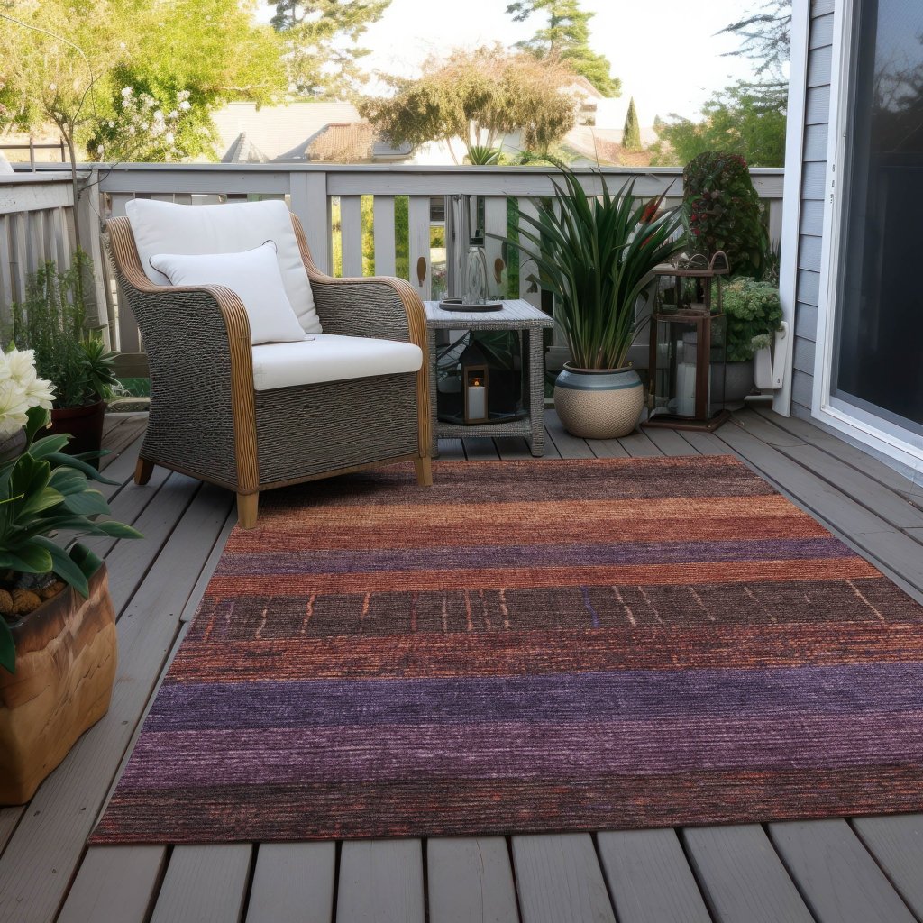 LOOMLAN Rugs Nuvata Orange Washable Indoor-Outdoor Rug