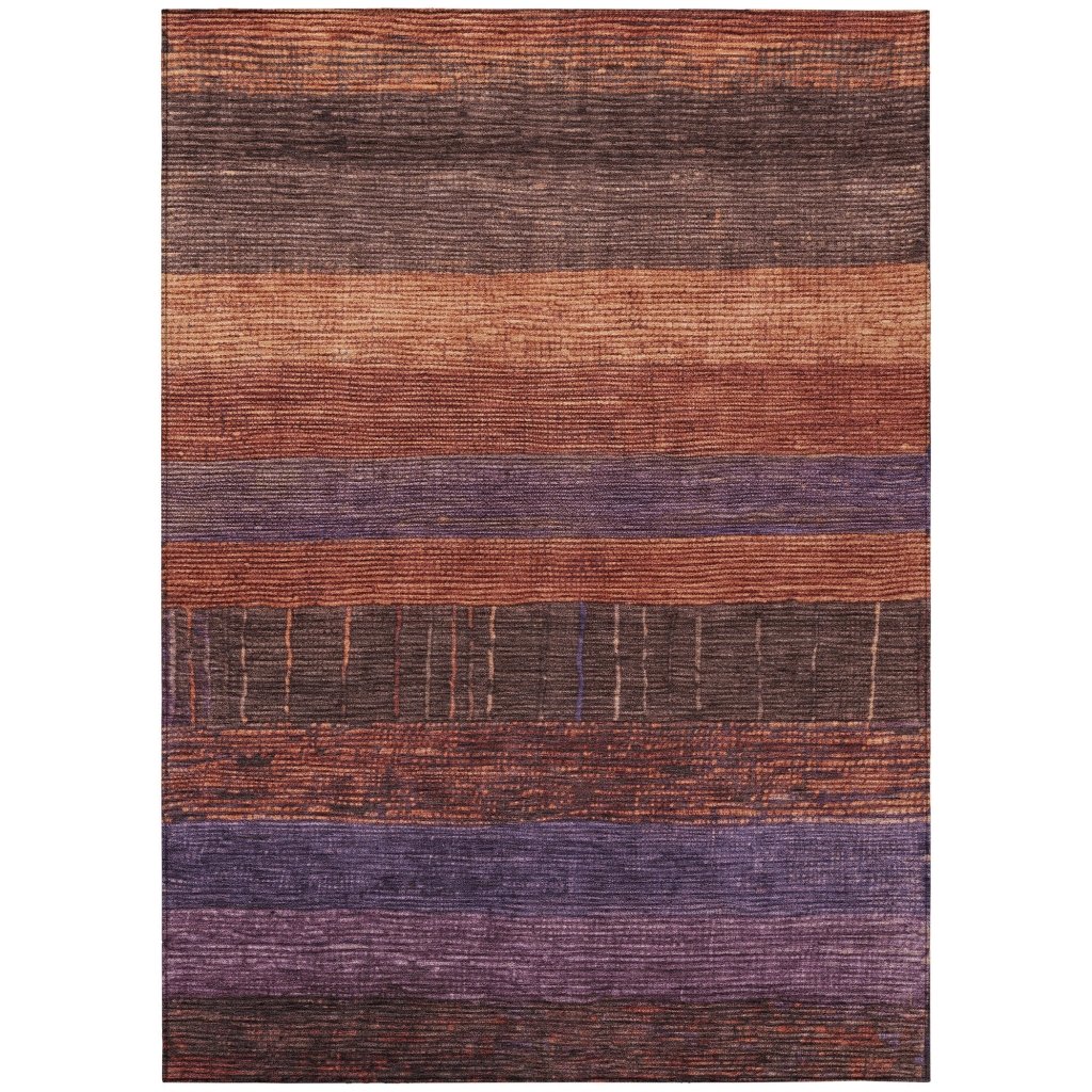LOOMLAN Rugs Nuvata Orange Washable Indoor-Outdoor Rug