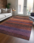 LOOMLAN Rugs Nuvata Orange Washable Indoor-Outdoor Rug