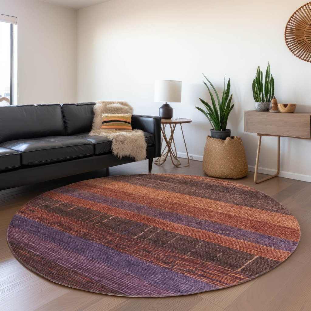 LOOMLAN Rugs Nuvata Orange Washable Indoor-Outdoor Rug