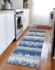 LOOMLAN Rugs Nyelle Blue Washable Indoor-Outdoor Rug
