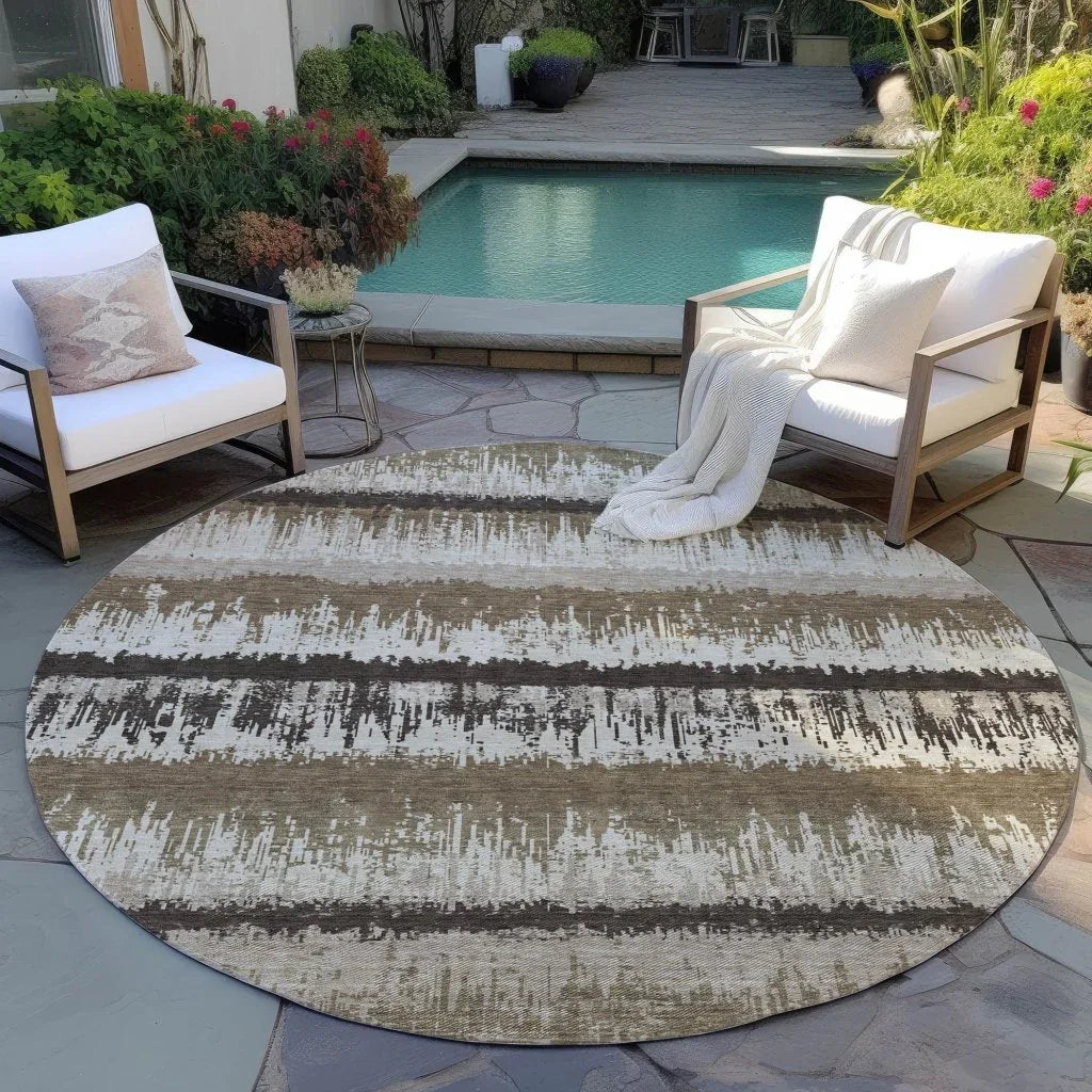 LOOMLAN Rugs Nyelle Brown Washable Indoor-Outdoor Rug