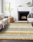 LOOMLAN Rugs Nyelle Gold Washable Indoor-Outdoor Rug
