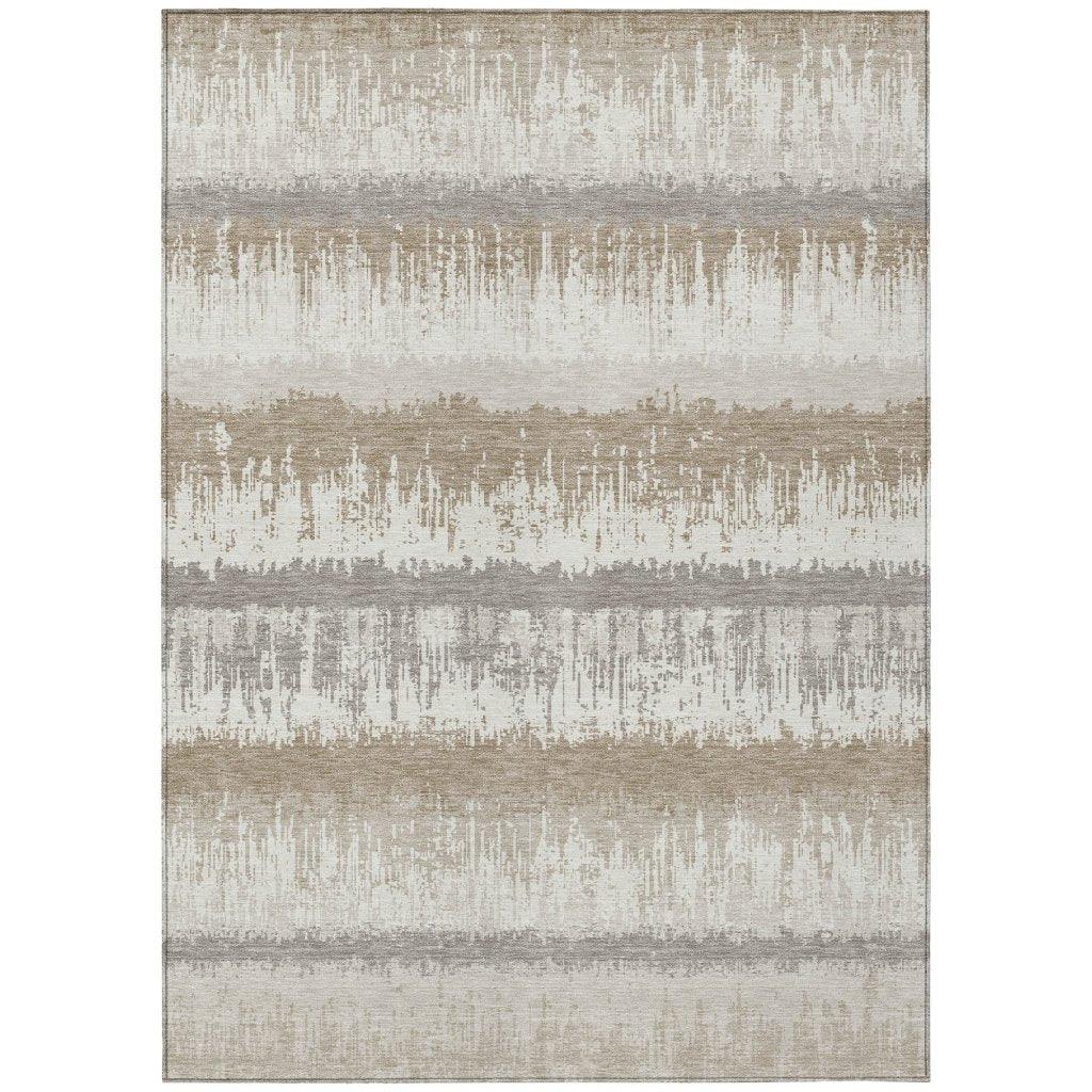 LOOMLAN Rugs Nyelle Ivory Washable Indoor-Outdoor Rug